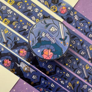 Dnd theme washi tape - Gold Foil Washi Tape - 2cmx1000cm