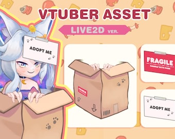 vtuber-activum | kartonnen doos | Adopteer mij & breekbaar handvat met zorg breekbaar etiket | Live2D-versie |