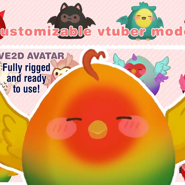 Customizable Vtuber - chicken, bat, bird, owl, demon and many more model - Fully Body/Fully rigged Live2D Avatar