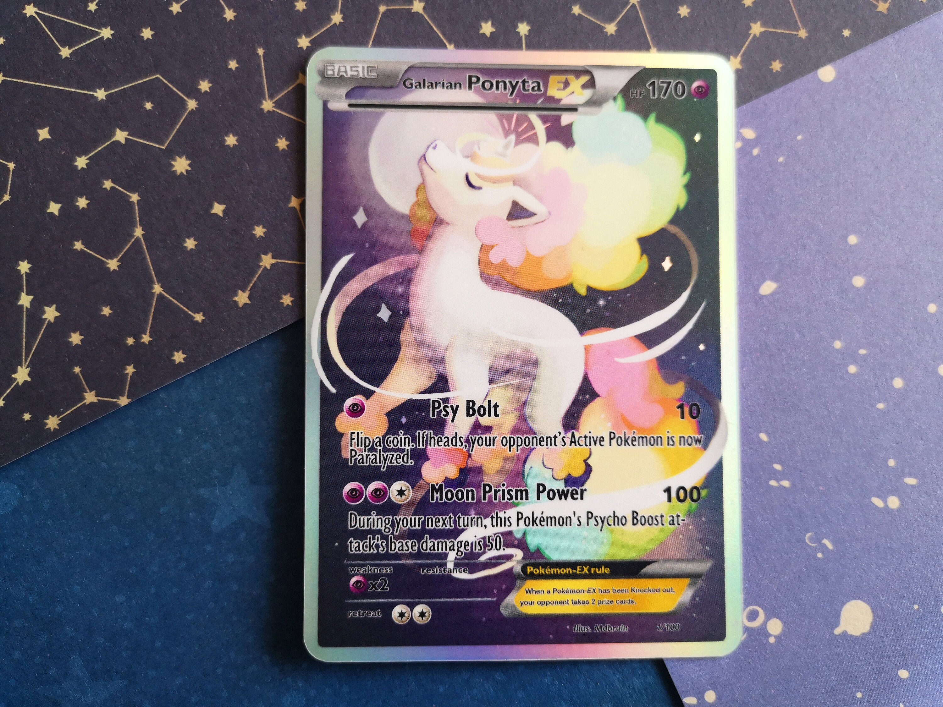 Holo Galarian Ponyta/ Custom Holographic Pokémon Card / EX - Etsy Hong Kong