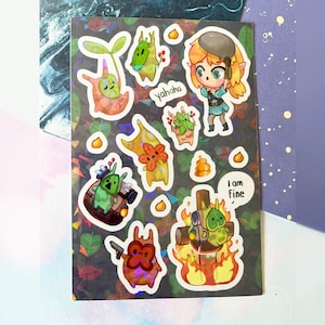 Sticker sheet legend of zelda link and korok  / A6 holographic Vinyl sticker