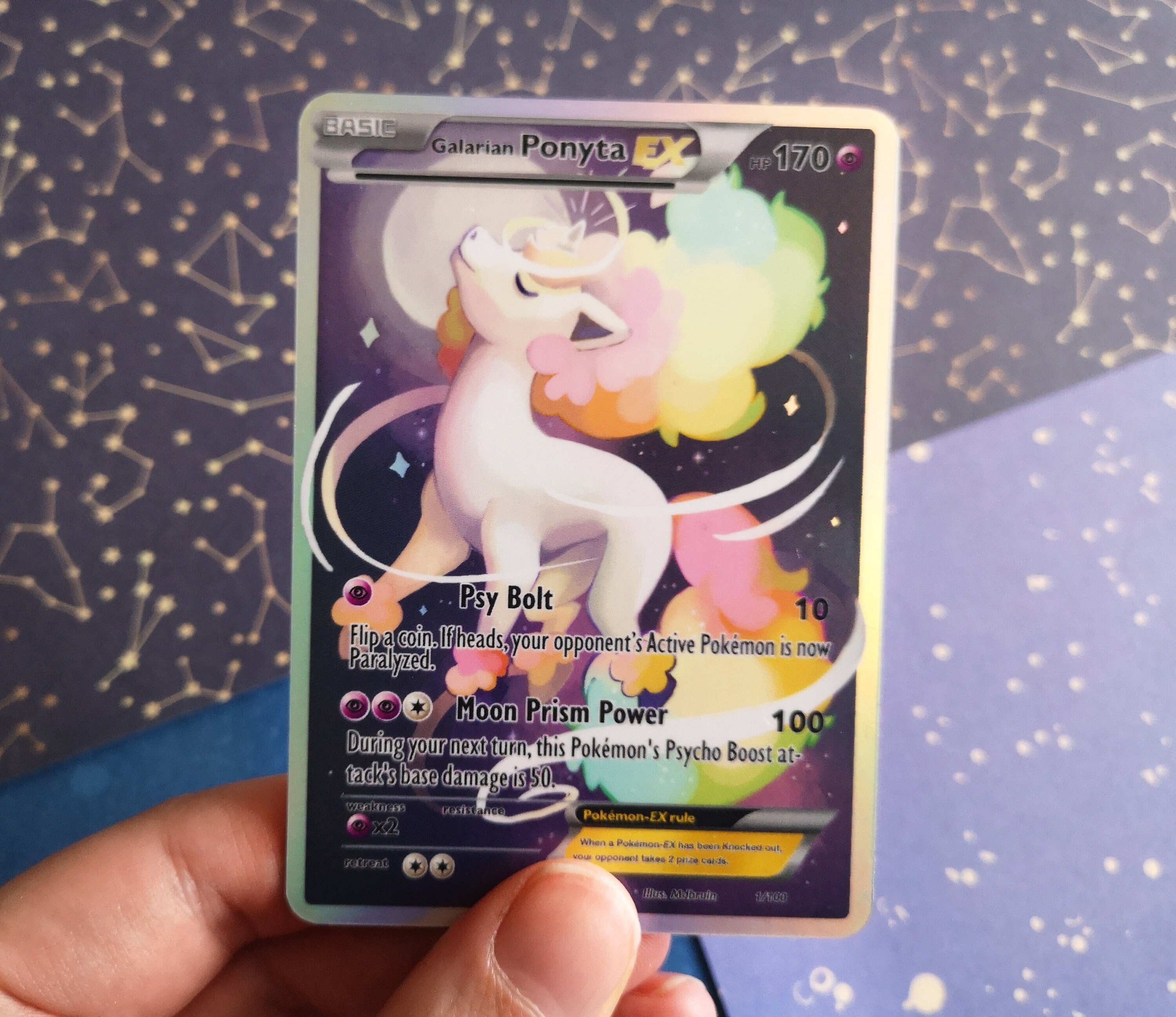 Holo Galarian Ponyta/ Custom Holographic Pokémon Card / EX - Etsy Norway