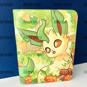 Pokémon trainer card collection Toploader binder / 4 pocked Toploader / Leafeon and Mew
