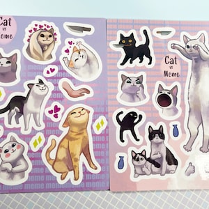Sticker Blatt Katze / Katzen memes / lustige Katzen