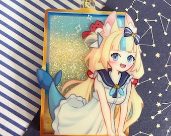 liquid glitter charms vtuber Houshou Marine / double-sided / 8 cm /