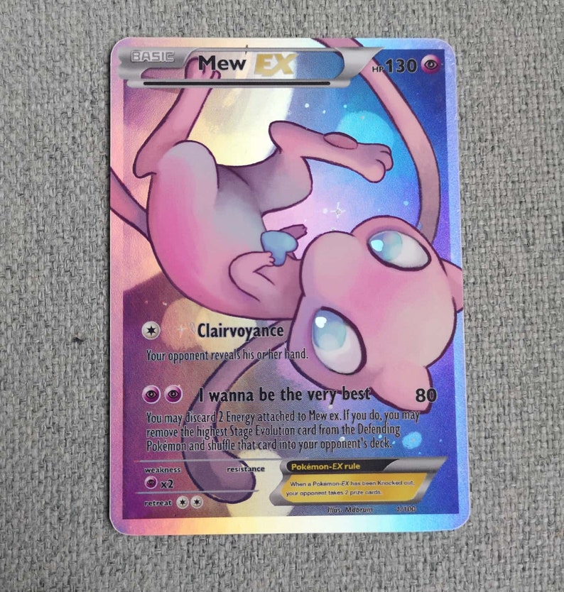 Holo Mew / Custom holographic Pokémon card / EX card Etsy