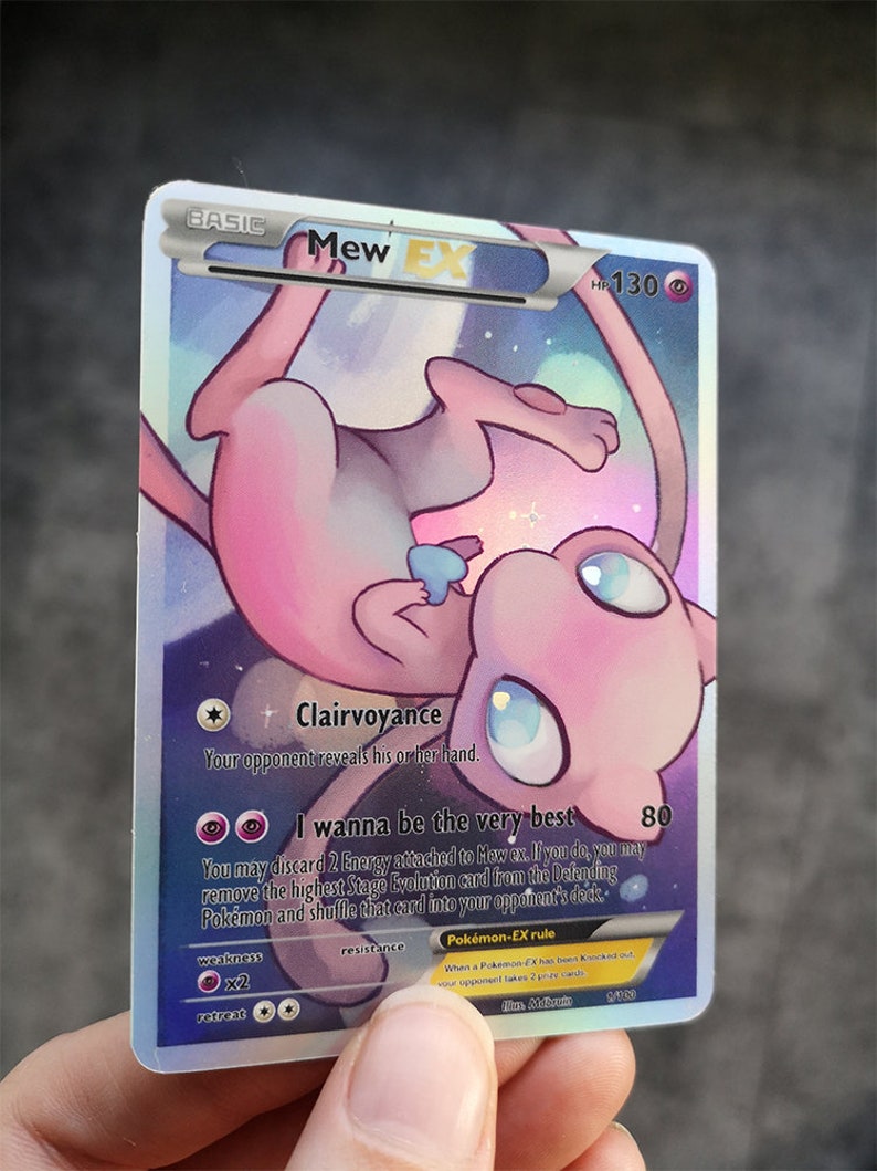 Holo Mew / Custom holographic Pokémon card / EX card Etsy