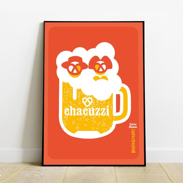 AFFICHE/TABLEAU Création originale, Chacuzzi! #alsace #popculture #décoration #biere #love