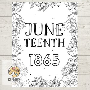 Juneteenth Coloring Pages Pack of 5 | Etsy