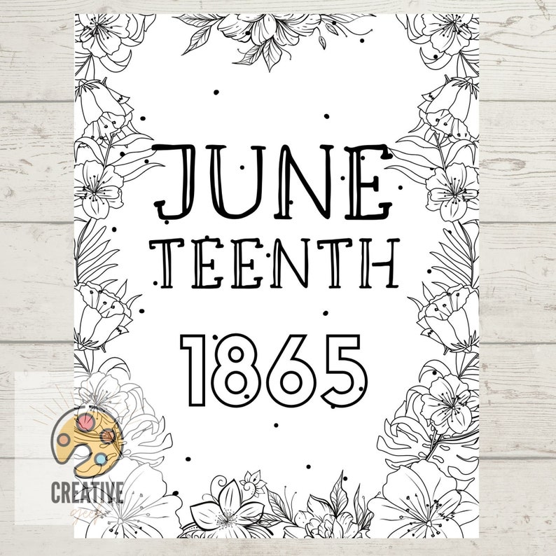 Juneteenth Coloring Pages Pack of 5 | Etsy