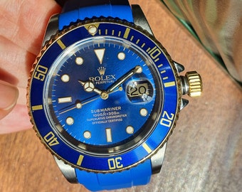 Authentic Rolex Submariner Blue Face 40mm Ref 16613 with Original Box - Classic Men's Rolex Watch