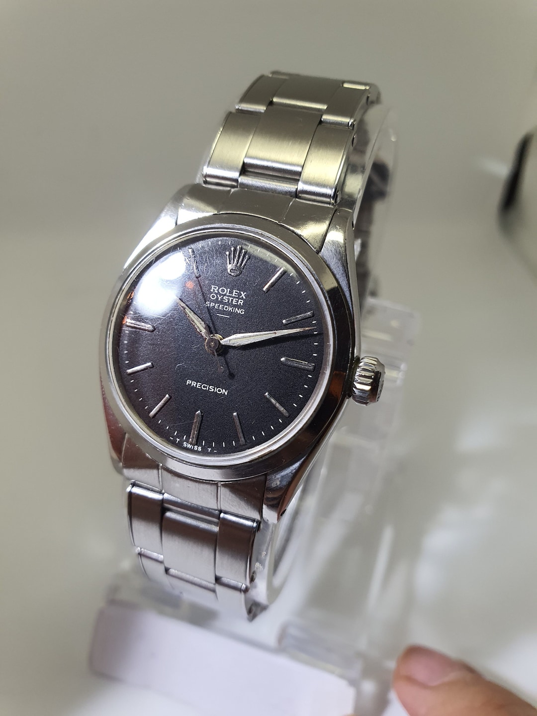 時計 rolex oyster speedking precision Rolex Oyster Speedking Precision, Black Dial, 30mm Vintage