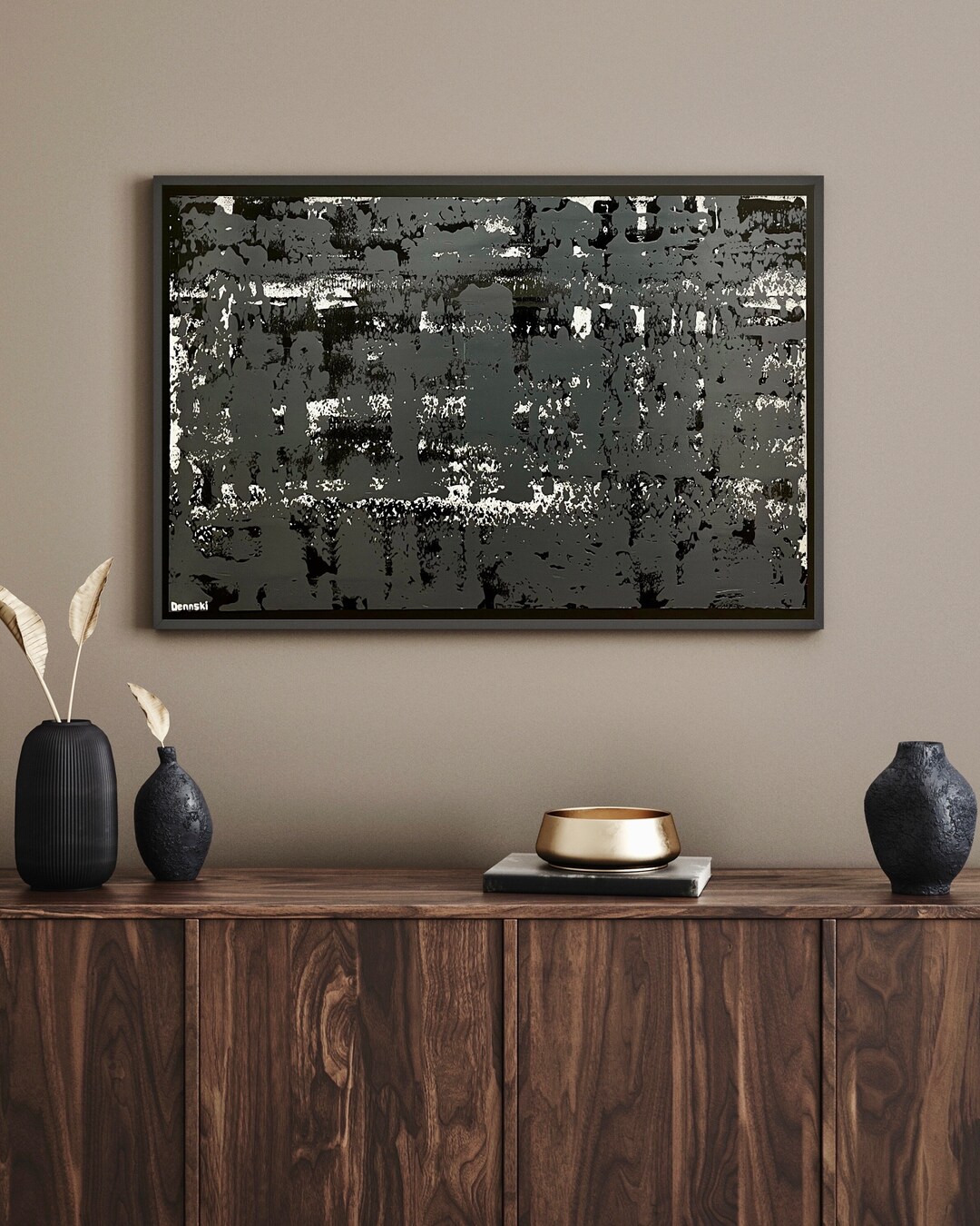 Abstract Painting Squeegee Technique Acrylic on Canvas Etsy