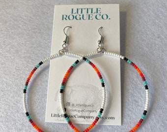 The Geo Earrings| Little Rogue Co. | hoop earrings | beaded earrings | Aztec earrings |  western earrings