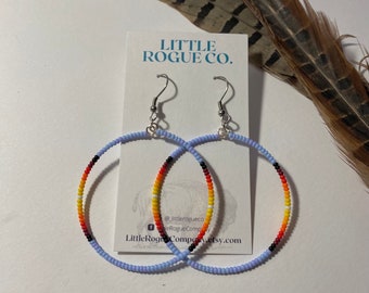 Calico Hoops | Little Rogue Co. | hoop earrings | beaded earrings | Aztec earrings |  western earrings