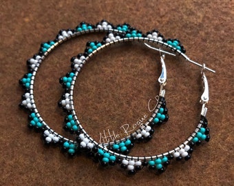The June Hoops | Western Earring Hoops | Little Rogue Co. | Beaded Earrings