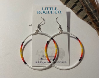 Calico Hoops | Little Rogue Co. | hoop earrings | beaded earrings | Aztec earrings |  western earrings