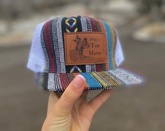 Saddle Blanket Print Hat | Beaded Trucker Hat | Westernstyle Trucker Hat | Western Fashion | Little Rogue Co