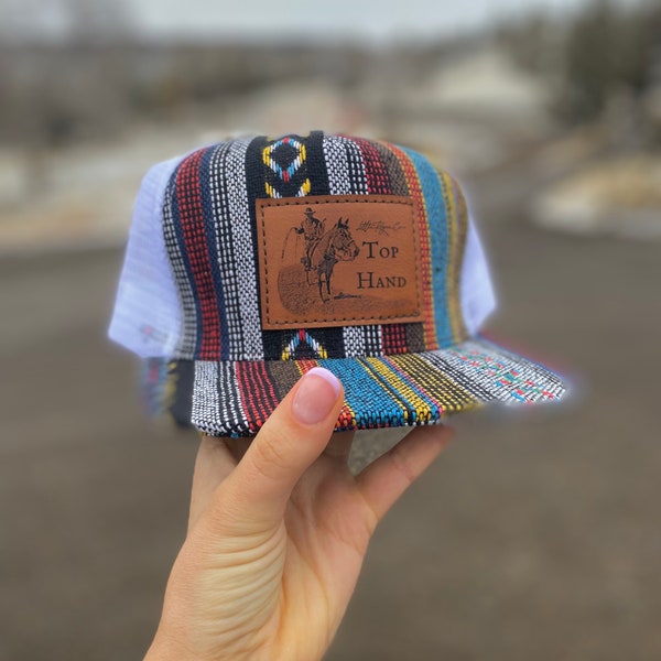 Saddle Blanket Print Hat | Beaded Trucker Hat | Westernstyle Trucker Hat | Western Fashion | Little Rogue Co