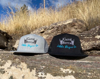 Gate Bitch Hat | 5 panel Trucker Hat | Little Rogue Co. | Western Fashion | Embroidered Hat | Turquoise | Little Rogue Company