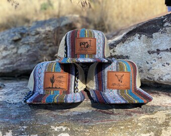 Aztec Print Hat | Beaded Trucker Hat | Westernstyle Trucker Hat | Western Fashion | Little Rogue Co