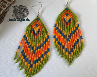 Fall Fringe Beaded Earrings | Western Earrings | Little Rogue Co