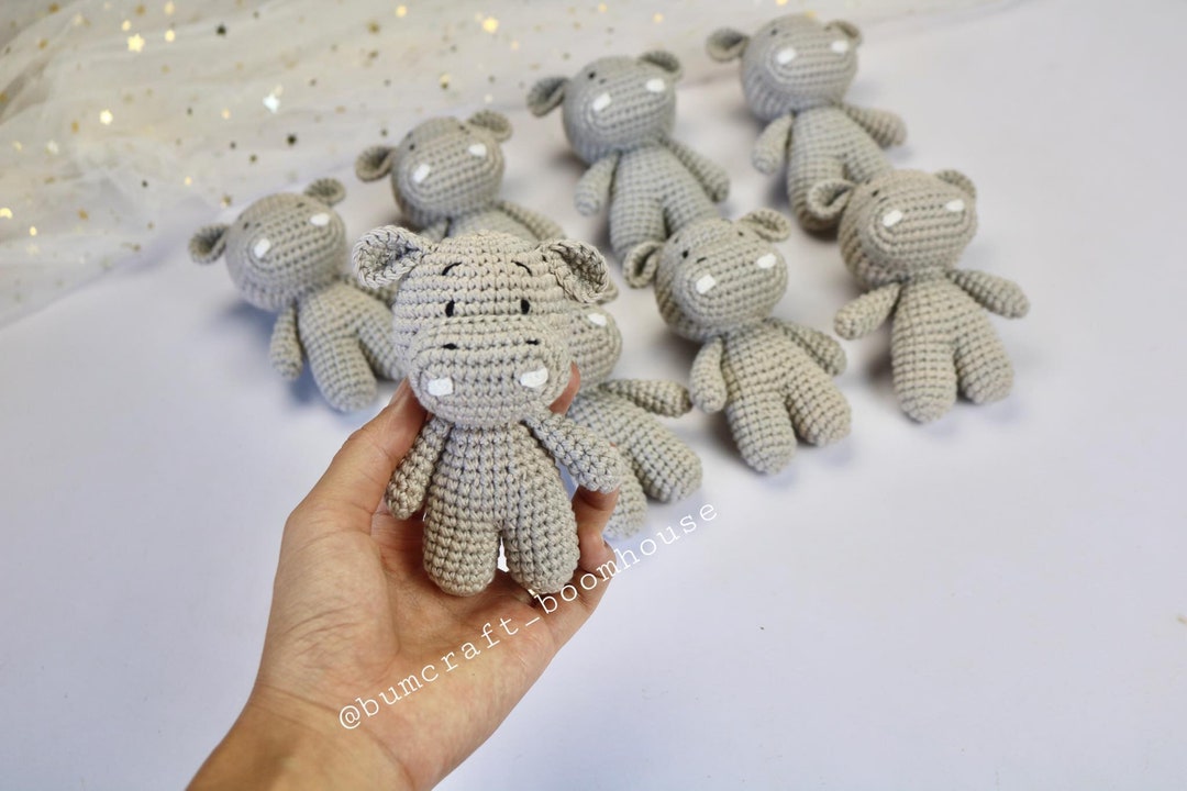 HIPPO Amigurumi Set of 4, Hippo Crochet Toys, Crochet Animals for