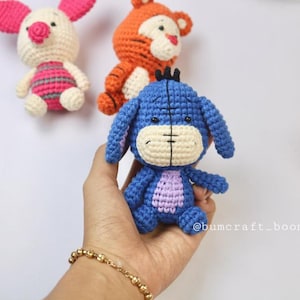 Crochet pooh and friends set or pooh, tigger, eeyore, piglet, lumpy, kanga, roo, rabbit baby shower decor eeyore