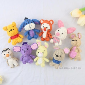READY TO SHIP  set of 9 characters available for shipping, crochet pooh and friends, baby shower decor