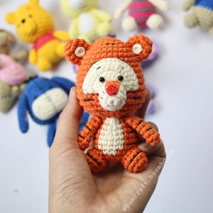 Crochet pooh and friends set or pooh, tigger, eeyore, piglet, lumpy, kanga, roo, rabbit baby shower decor tigger