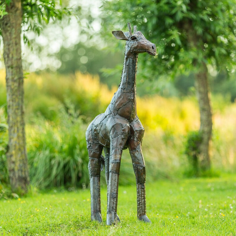 Giraffe Metal Giraffe Garden decoration Handmade statue Etsy