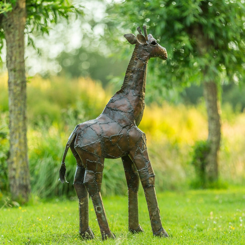 Giraffe Metal Giraffe Garden decoration Handmade statue Etsy