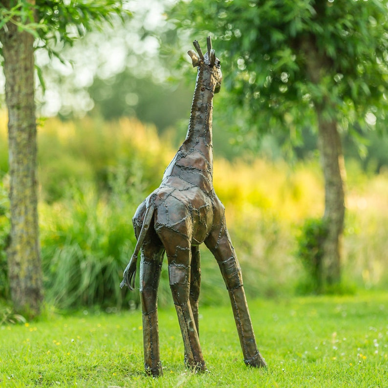 Giraffe Metal Giraffe Garden decoration Handmade statue Etsy
