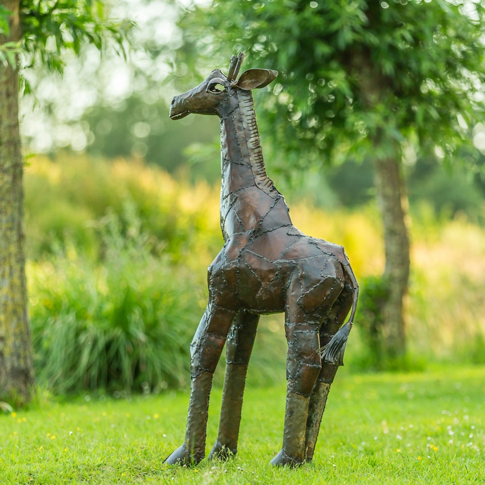 Giraffe Metal Giraffe Garden decoration Handmade statue | Etsy