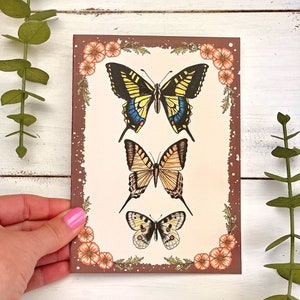 Cottagecore Butterfly Design Blank Greeting Card