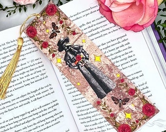 Plague Doctor Bookmark, Goth Academia Art, Hand-Illustrated Cardstock