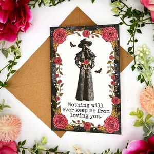 Oddities Aesthetic Valentine's Day Love Card, 4x6 in, Plague Doctor Design, Goth Dark Academia Vibes