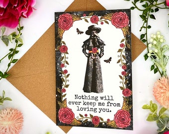 Plague Doctor Valentine's Day Card: Goth Dark Academia Love