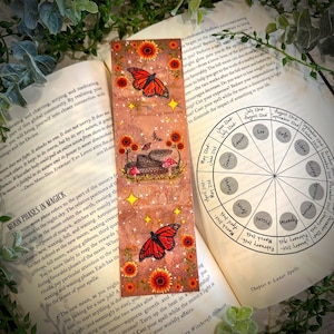 Hand-Illustrated Snake & Mushroom Bookmark: Cottagecore Butterfly Design