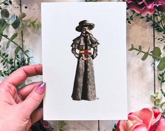 Plague Doctor Art Print: Dark Academia Goth Decor