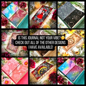 Teal Vegan Grimoire Boho Rainbow Book Of Shadows With Coffee Dyed Pages