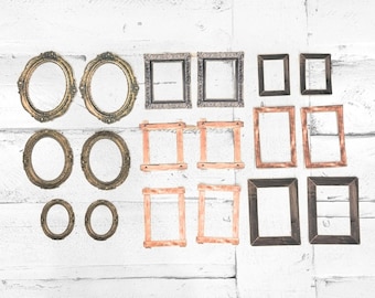 Pack of 18 Vintage Style Frame Die Cuts, Ephemera For Junk Journaling