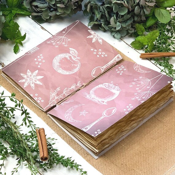 Kitchen Witch Book Of Shadows Journal Grimoire Coffee Dyed Etsy