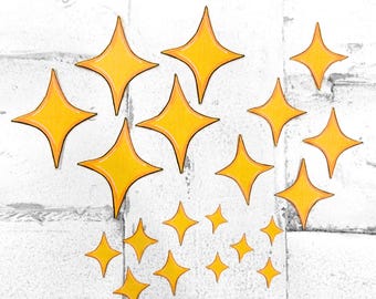 Pack of 20 Retro Style Atomic Star Die Cuts, Ephemera For Junk Journaling