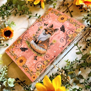Handmade Cottagecore Fox Journal, Coffee-Dyed Pages for Vintage Aesthetic, Cozy Woodland Aesthetic