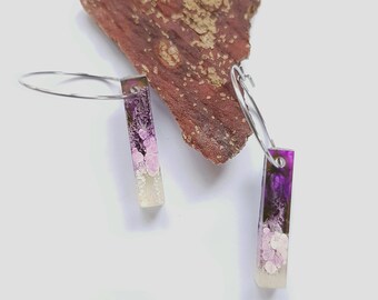 Purple bubble resin earrings