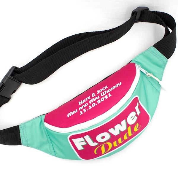 Custom fanny pack wedding trends 2024 Personalized Flower Dude Fanny pack, flower man wedding