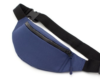 Men cross body bag - navy blue chest bag - travel fanny pack for men