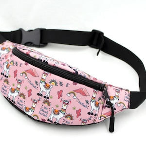 Petit sac à bandoulière petite fille - Sac banane avec ornement lama pour tout-petit