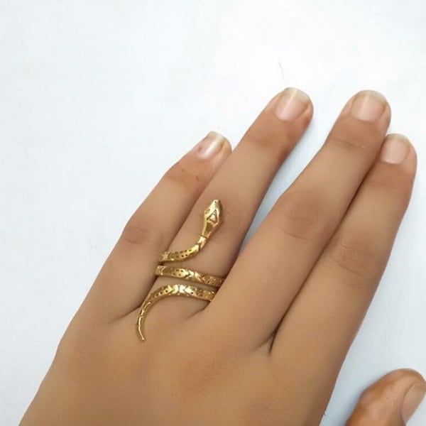 Gold Snake ring, snake ring ,statement ring, Open Serpent Band, Snake jewelry, Stacking Animal rings, Dainty ring, bohemian ring adjustable